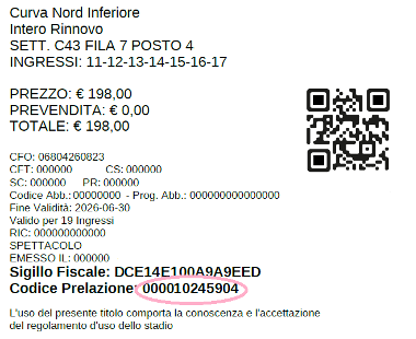 fac simile codice prelazione