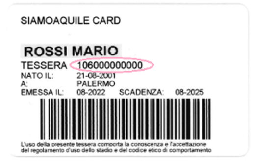 fac simile fidelity card