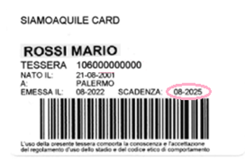 Fac simile scadenza siamoaquile card
